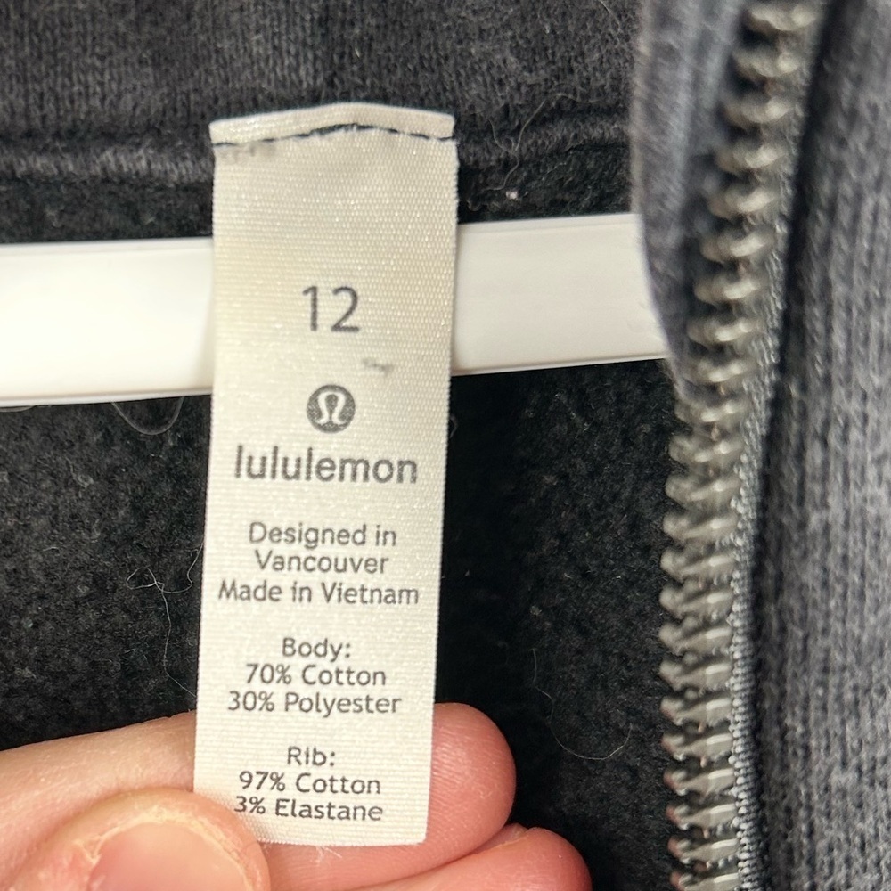 Lululemon Scuba Hoodie Full Zip Black Size 12 Fitted Athletic Jacket - Picture 4 of 12